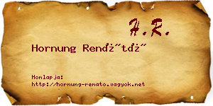 Hornung Renátó névjegykártya